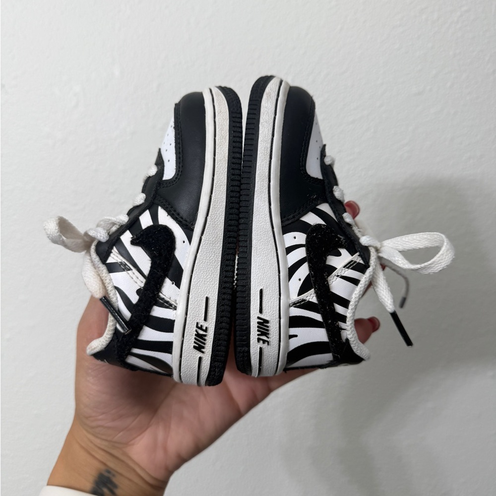 Nike Kids Zebra Print Black and White Sneakers - Picture 7 of 9